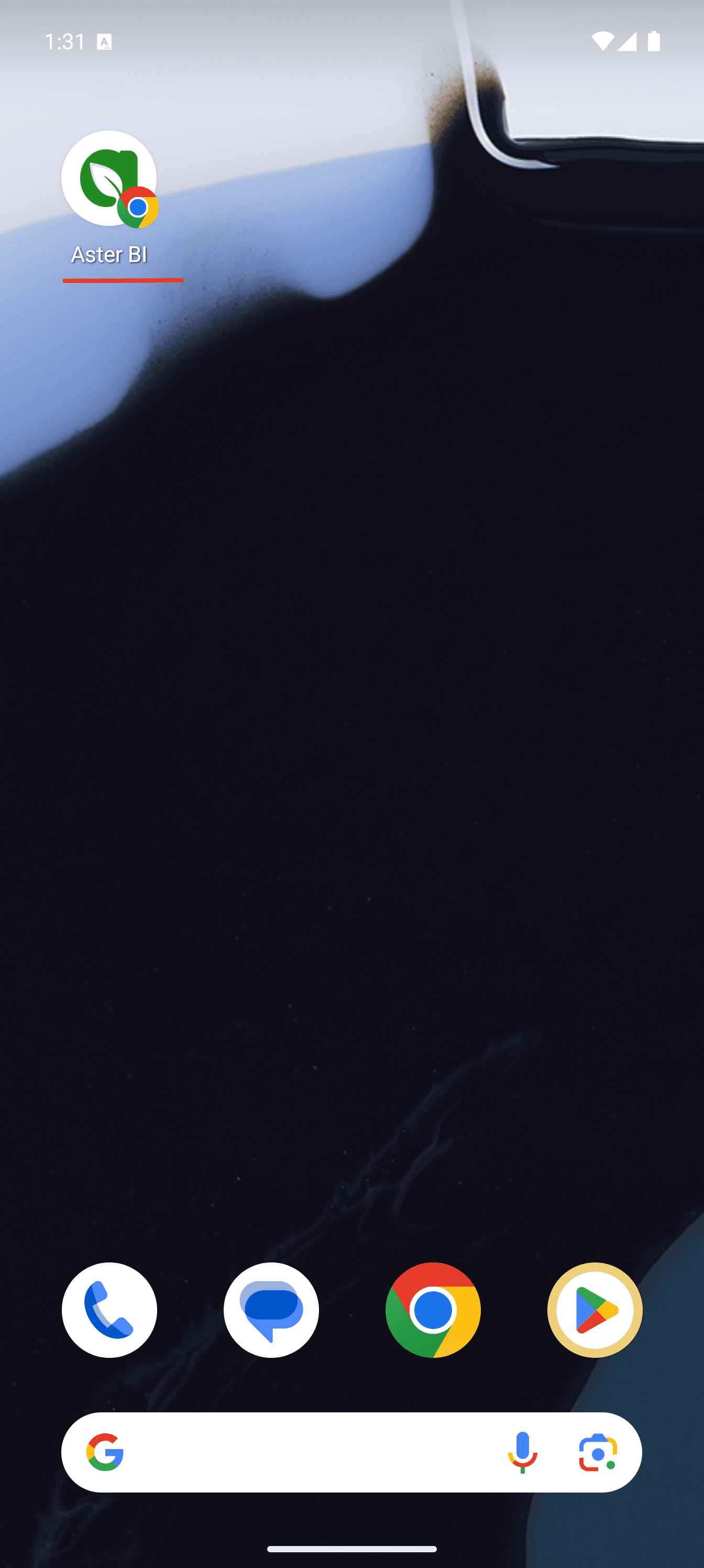 Aster BI icon on an Android home screen after installation.